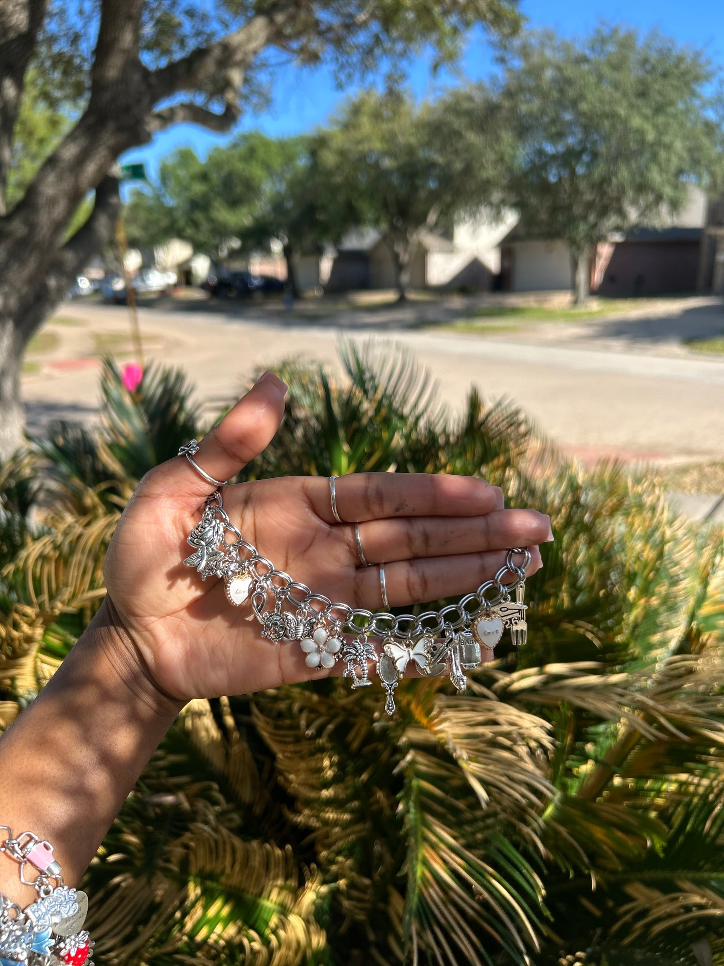Handmade Silver-Plated Freestyle Charm Bracelet