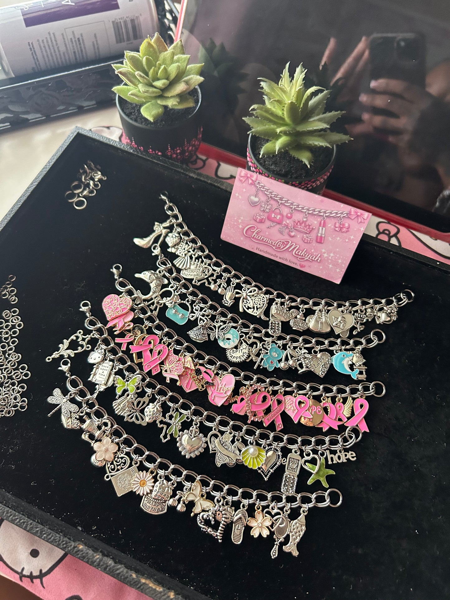 Handmade Silver-Plated Freestyle Charm Bracelet