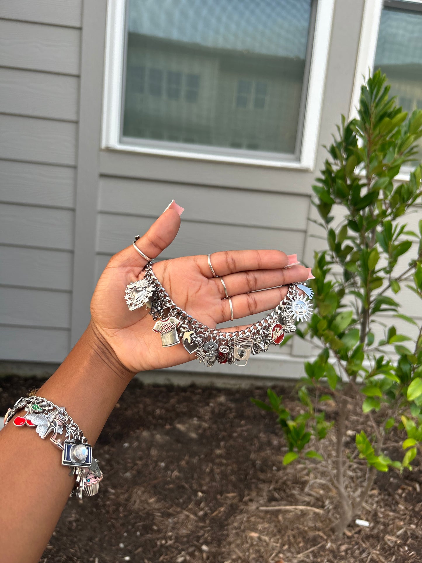 ✨Non-Tarnish Luxe Stainless + Sterling Collection Stainless Steel + 3 Genuine 925 Sterling Silver Charms (Ready to Ship)