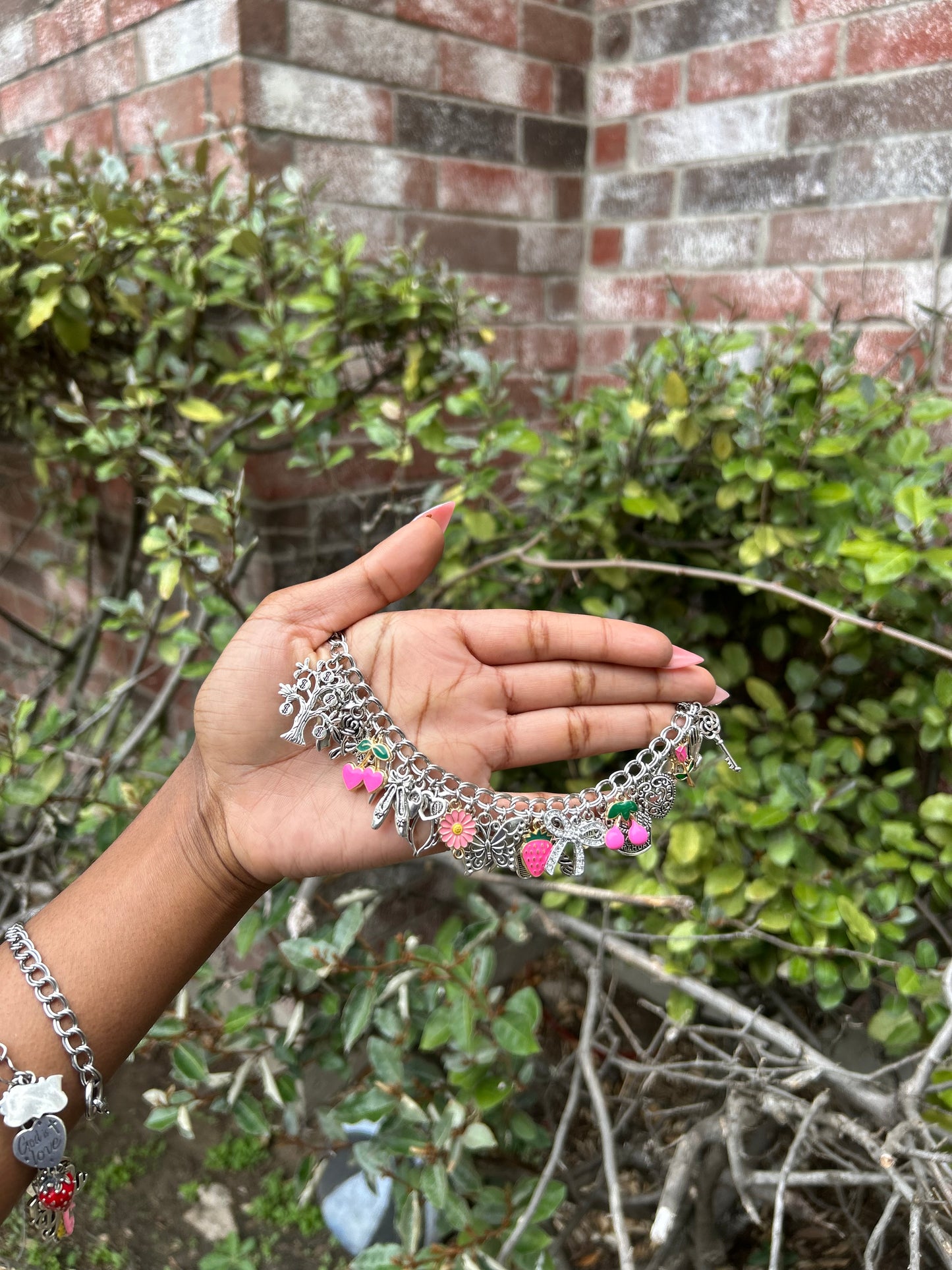 Handmade Silver-Plated Freestyle Charm Bracelet