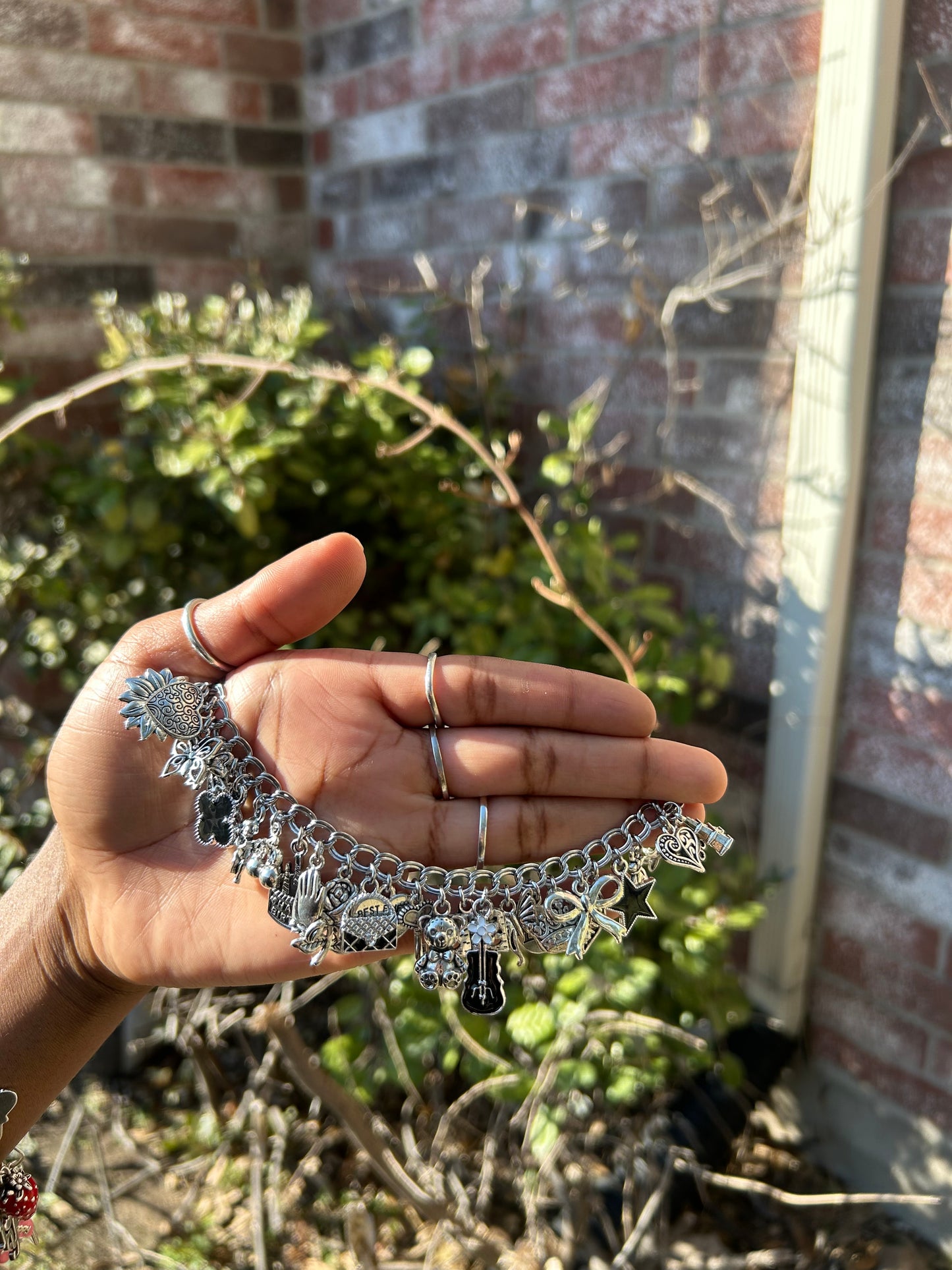 Handmade Silver-Plated Freestyle Charm Bracelet