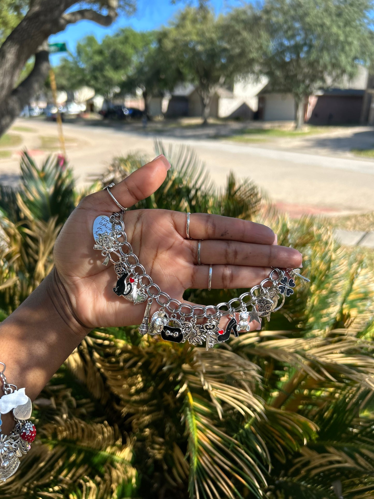 Handmade Silver-Plated Freestyle Charm Bracelet
