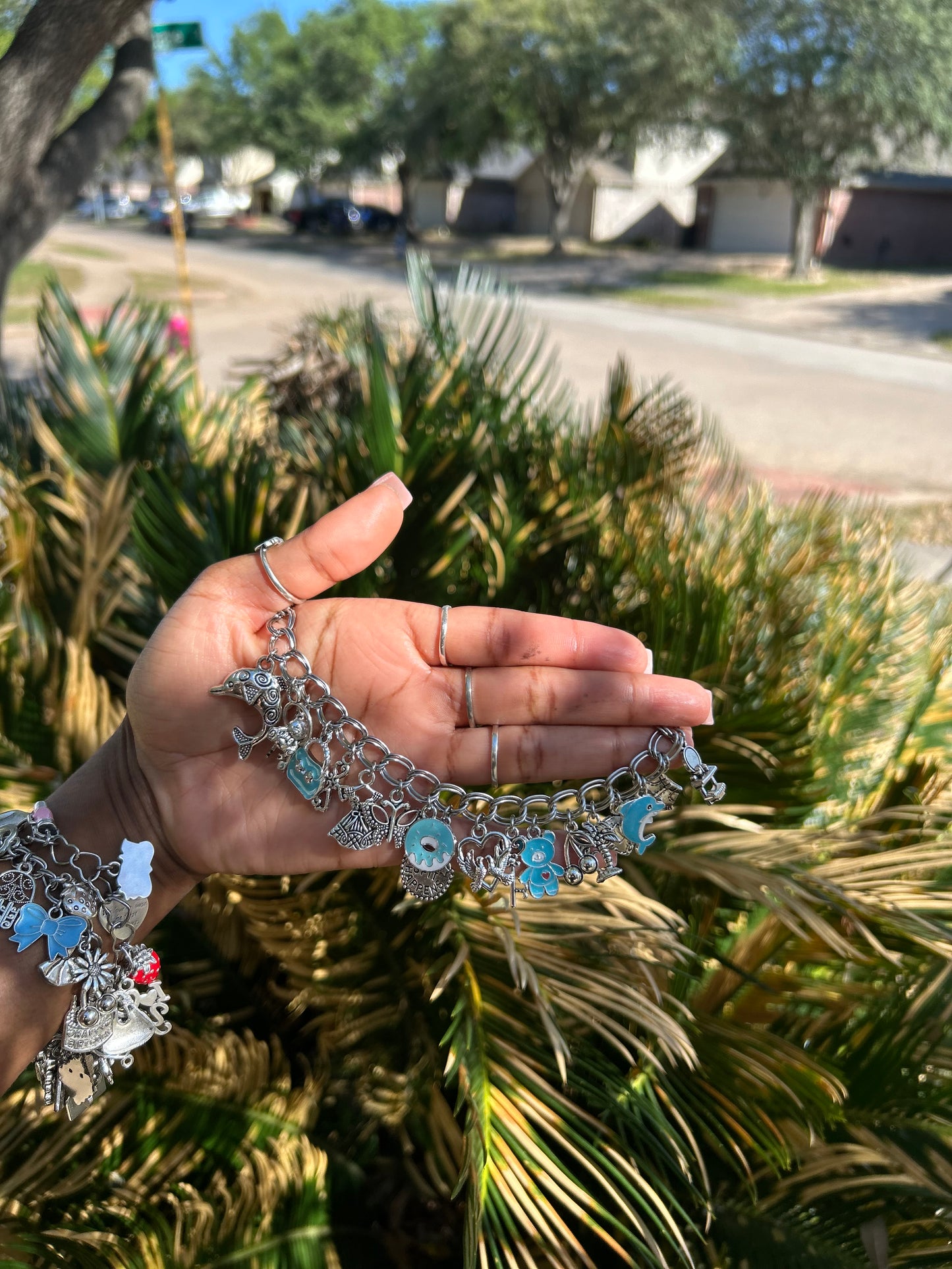 Handmade Silver-Plated Freestyle Charm Bracelet