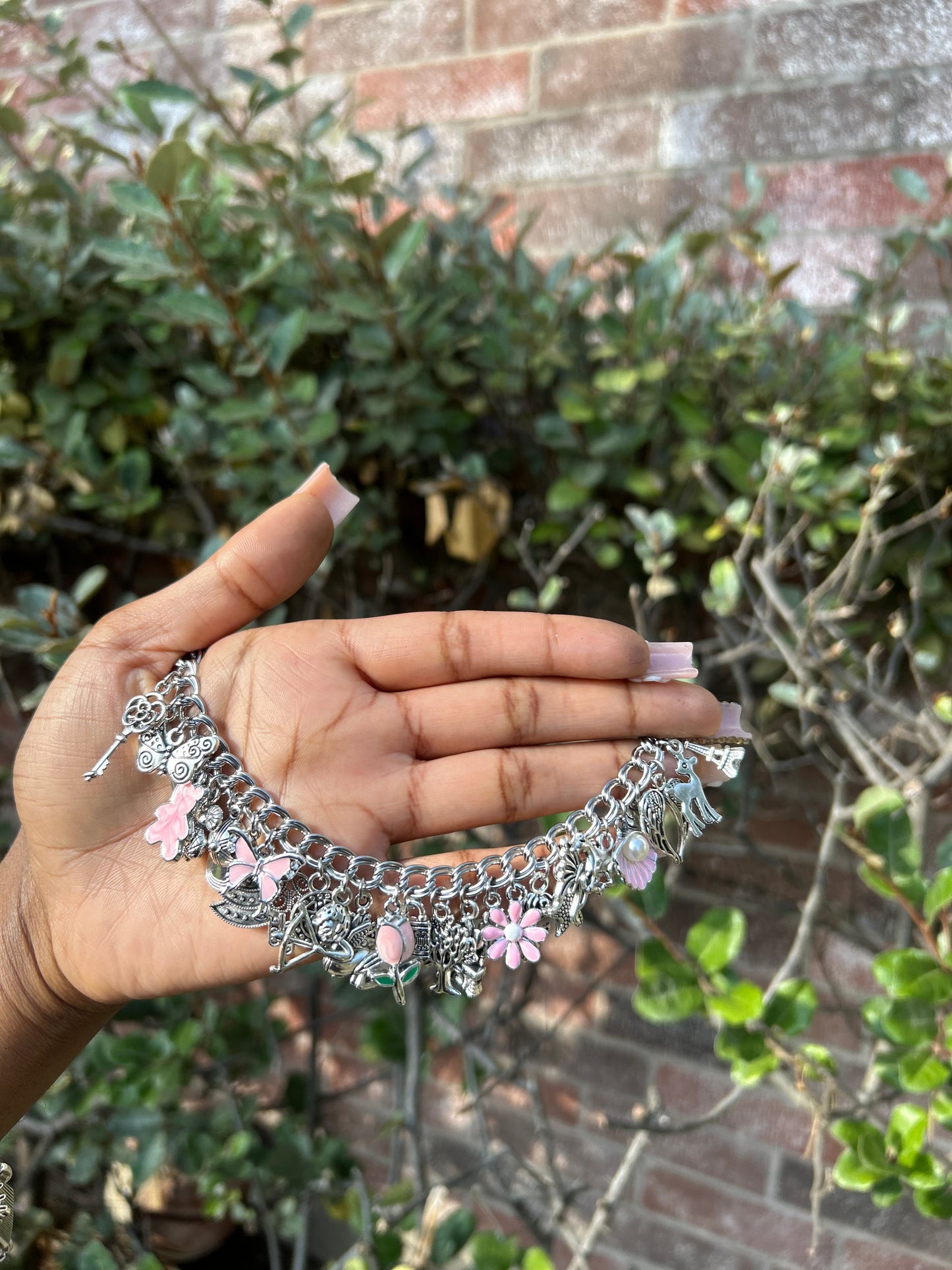 Handmade Silver-Plated Freestyle Charm Bracelet