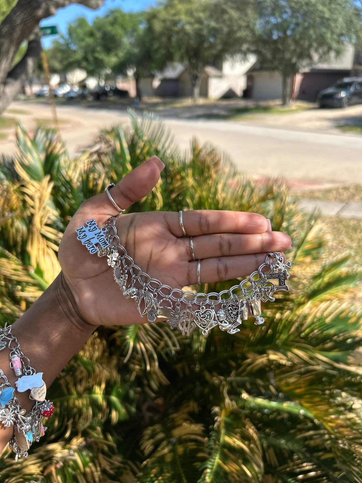 Handmade Silver-Plated Freestyle Charm Bracelet