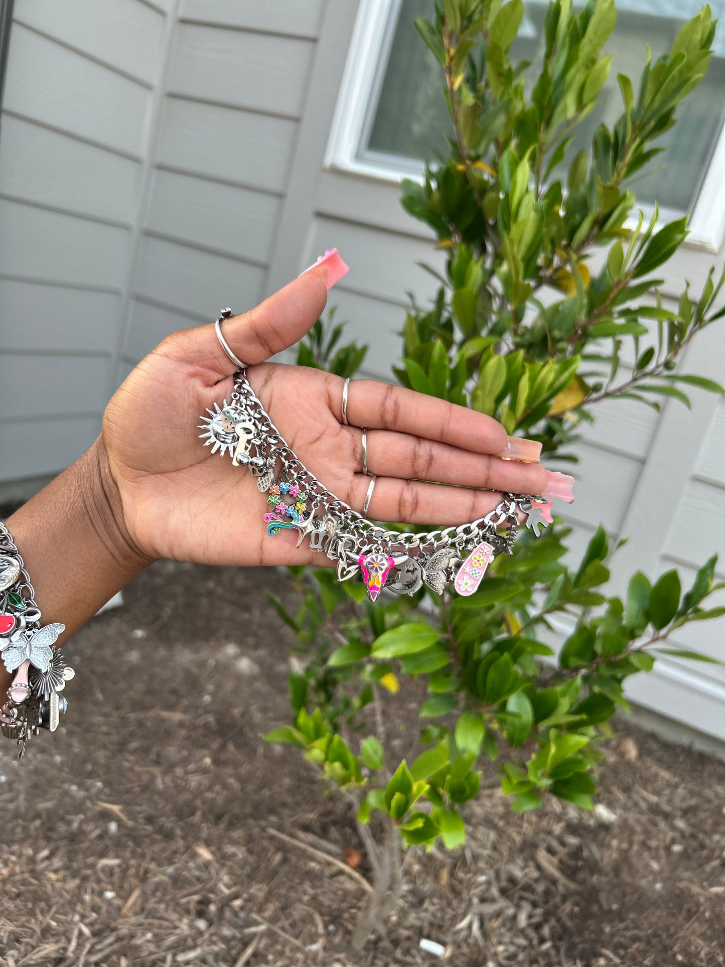 ✨ Luxe Mixed Metal Charm Bracelets (Stainless Steel + 3 Genuine 925 Sterling Silver Charms (Ready To Ship)