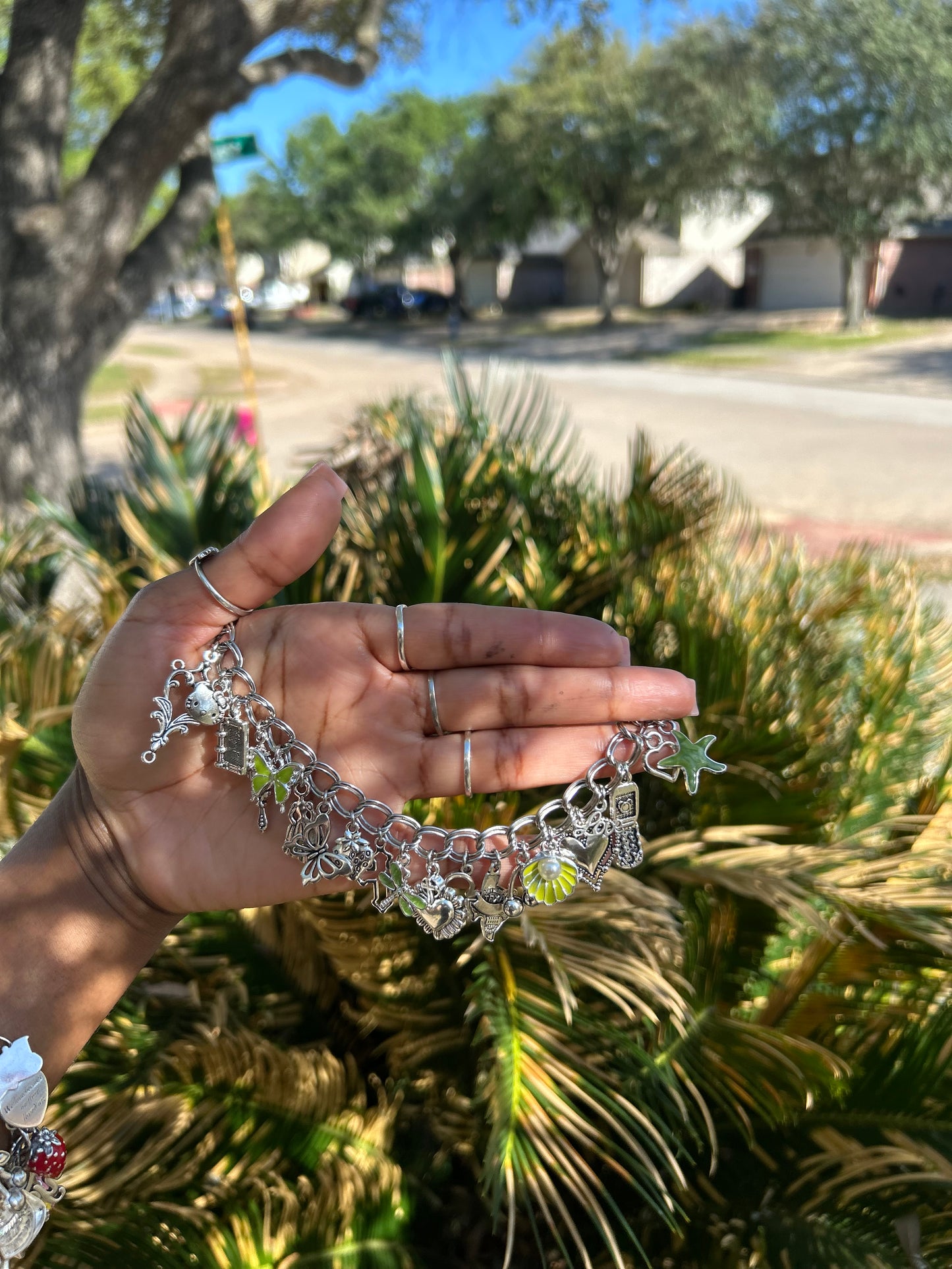 Handmade Silver-Plated Freestyle Charm Bracelet