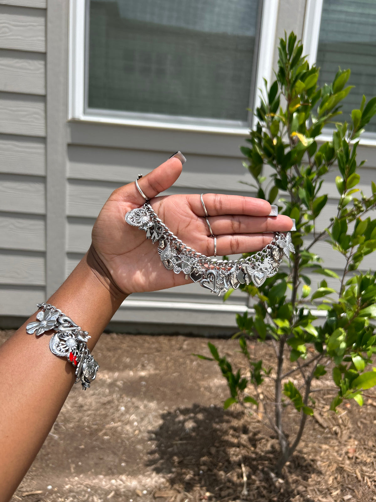 Non-Tarnish Waterproof Stainless Steel All-Silver Freestyle Charm Bracelet💫