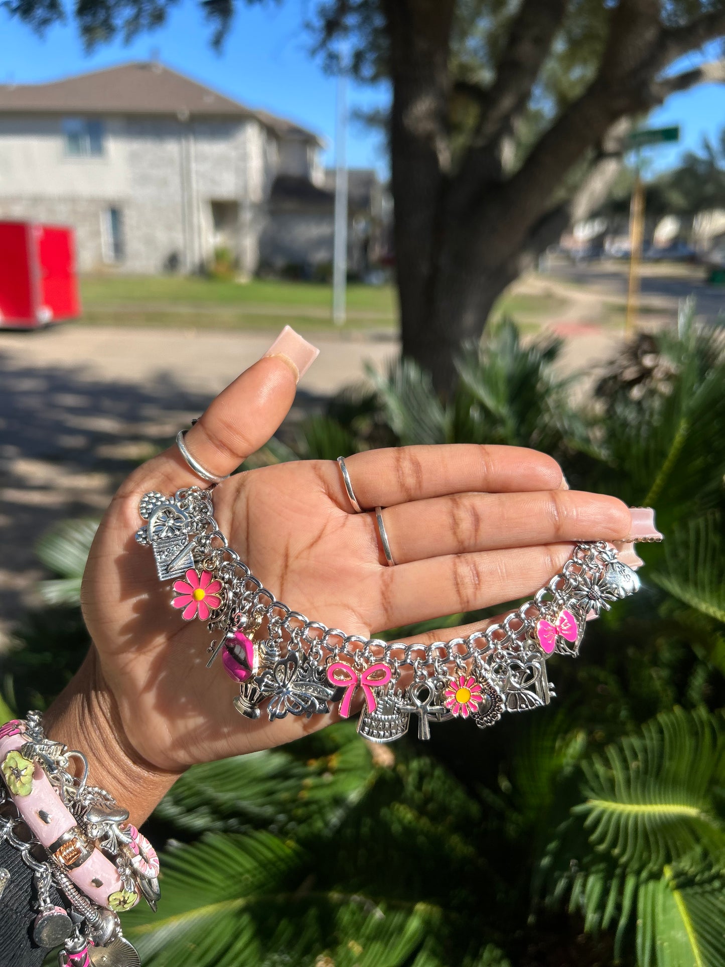 Handmade Silver-Plated Freestyle Charm Bracelet