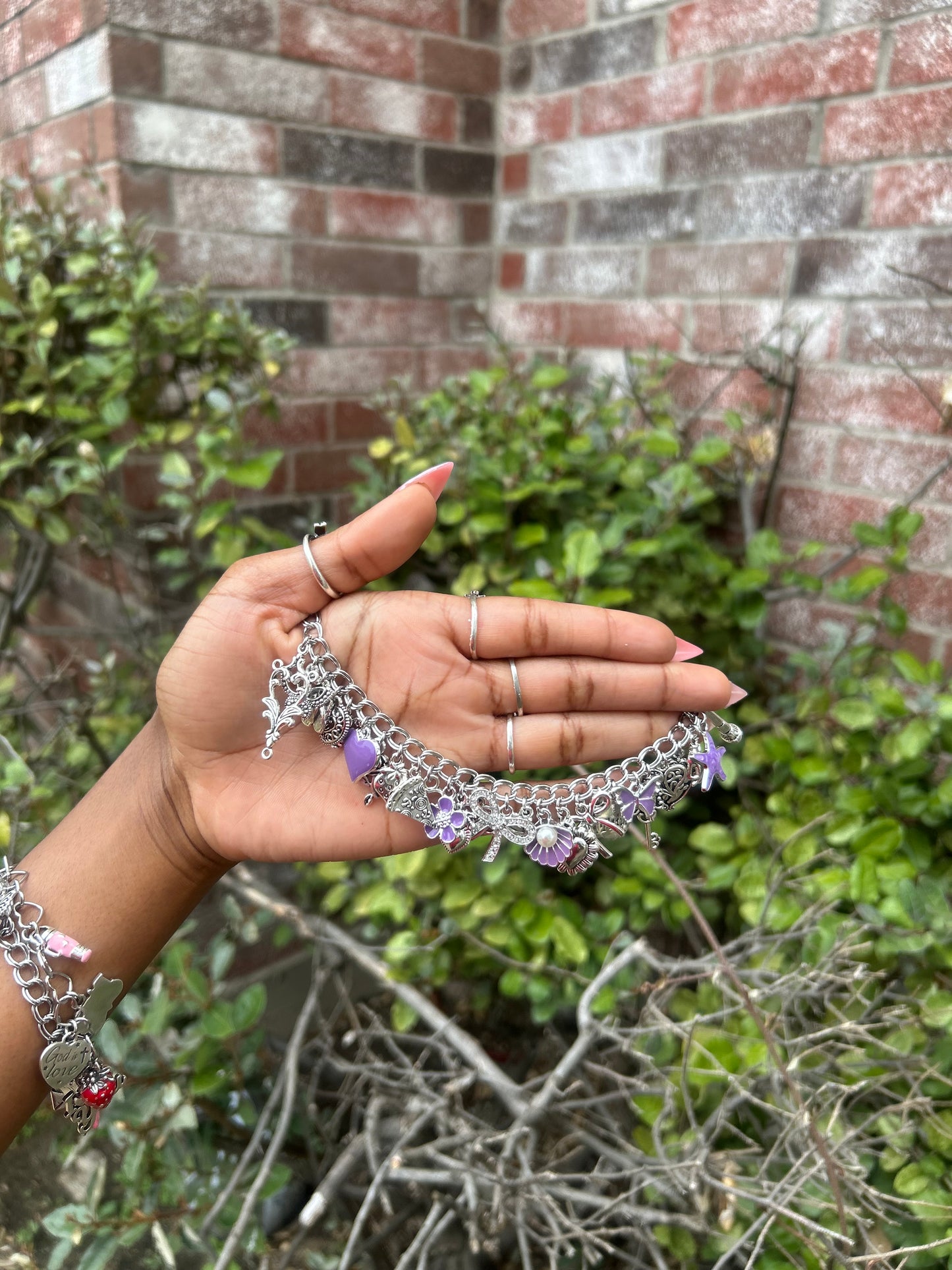 Handmade Silver-Plated Freestyle Charm Bracelet