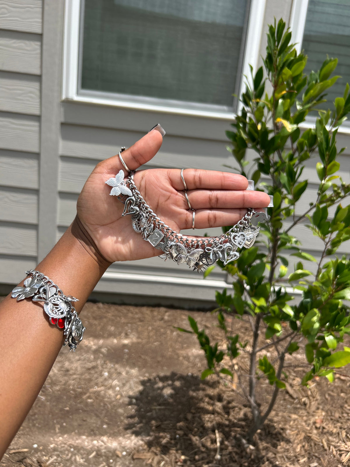 Non-Tarnish Waterproof Stainless Steel All-Silver Freestyle Charm Bracelet💫