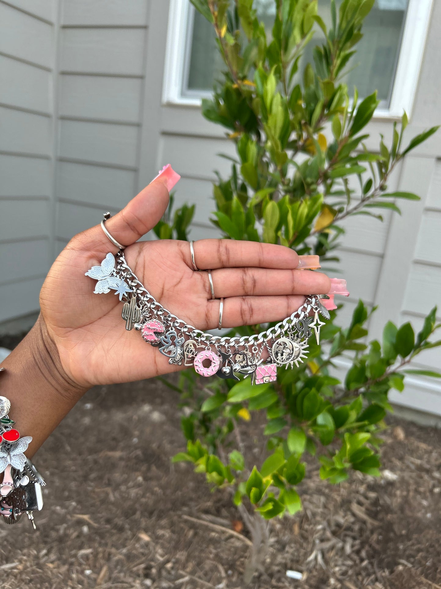 ✨ Luxe Mixed Metal Charm Bracelets (Stainless Steel + 3 Genuine 925 Sterling Silver Charms (Ready To Ship)