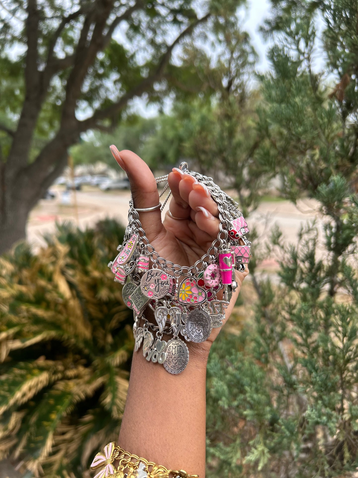 Handmade Y2K 925 Sterling Silver Charm Bracelet💕