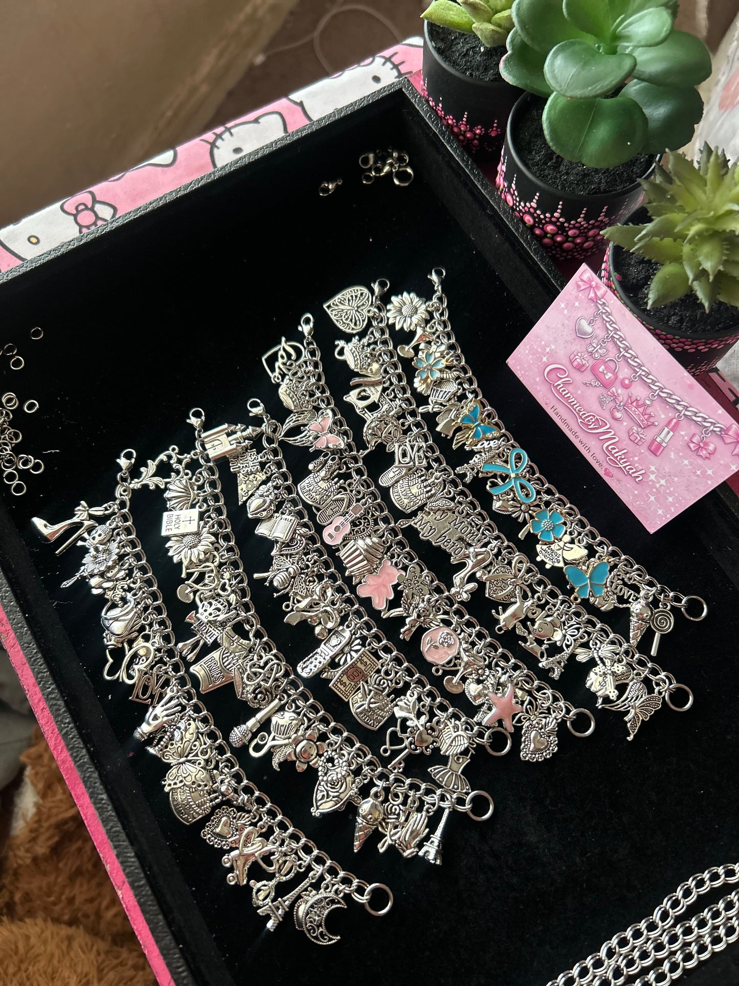Handmade Silver-Plated Freestyle Charm Bracelet