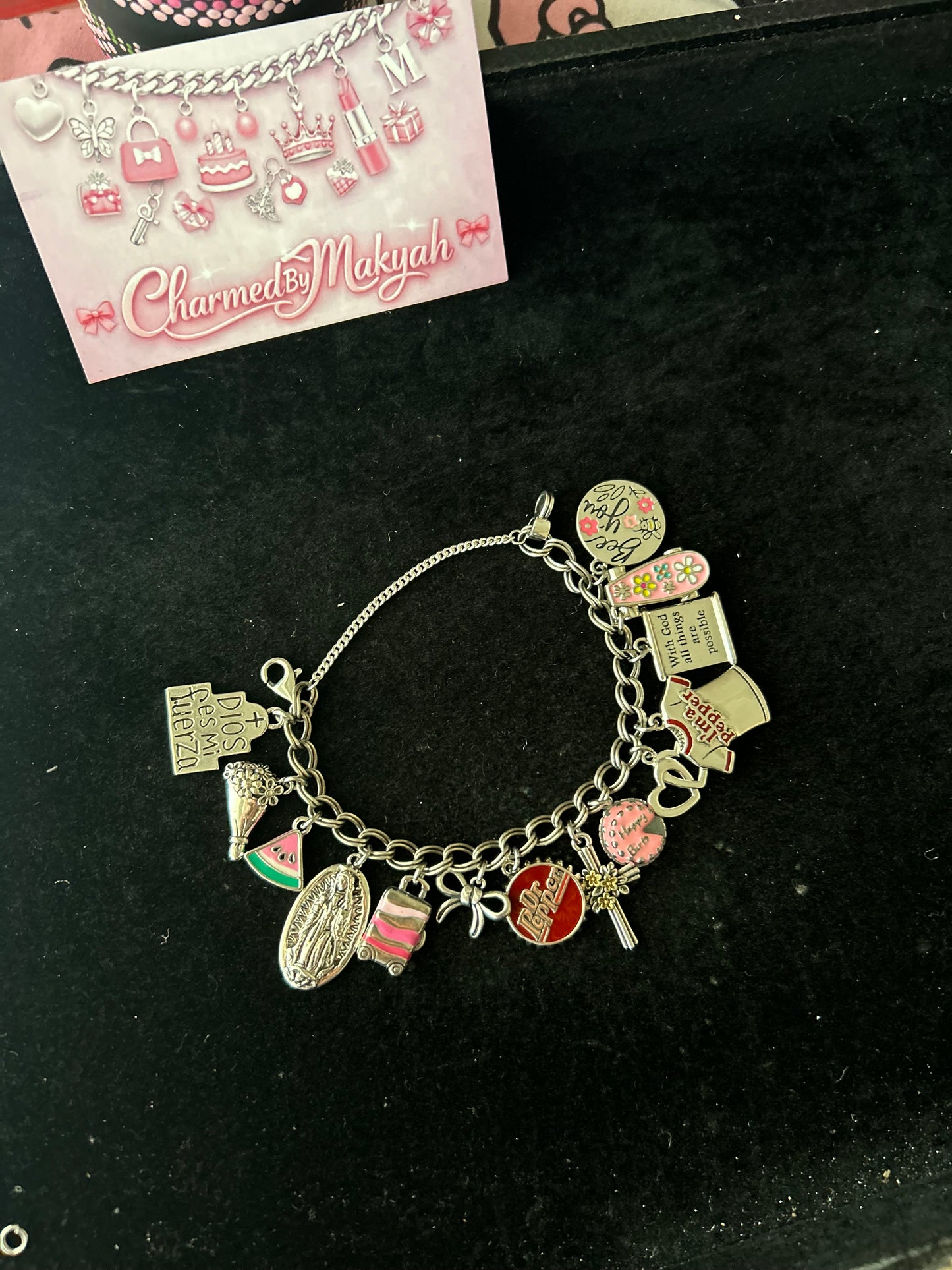 Handmade Y2K 925 Sterling Silver Charm Bracelet💕