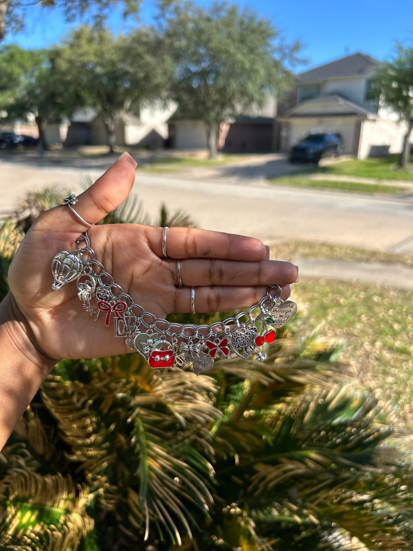 Handmade Silver-Plated Freestyle Charm Bracelet