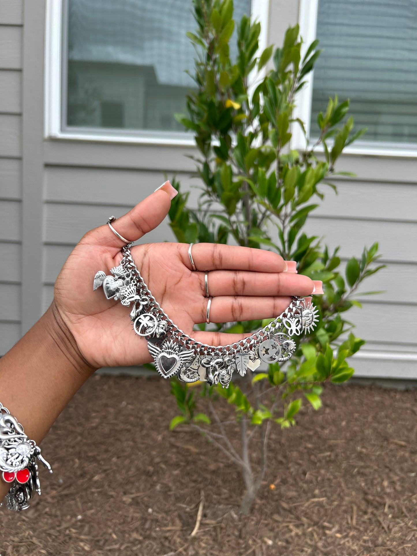Made-to-Order Non-Tarnish Stainless Steel All-Silver Freestyle Charm Bracelet💫