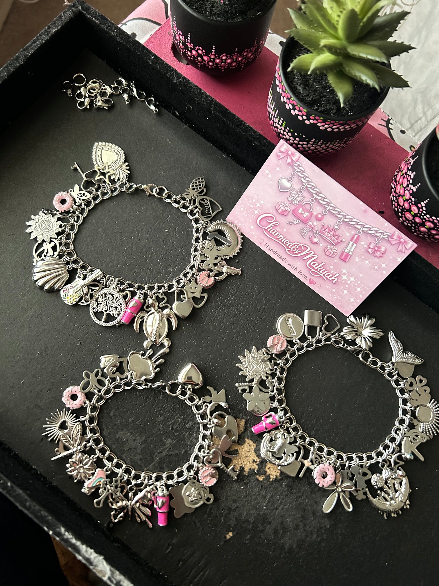 Stainless Steel Non-Tarnish Charm Bracelets (Premade)