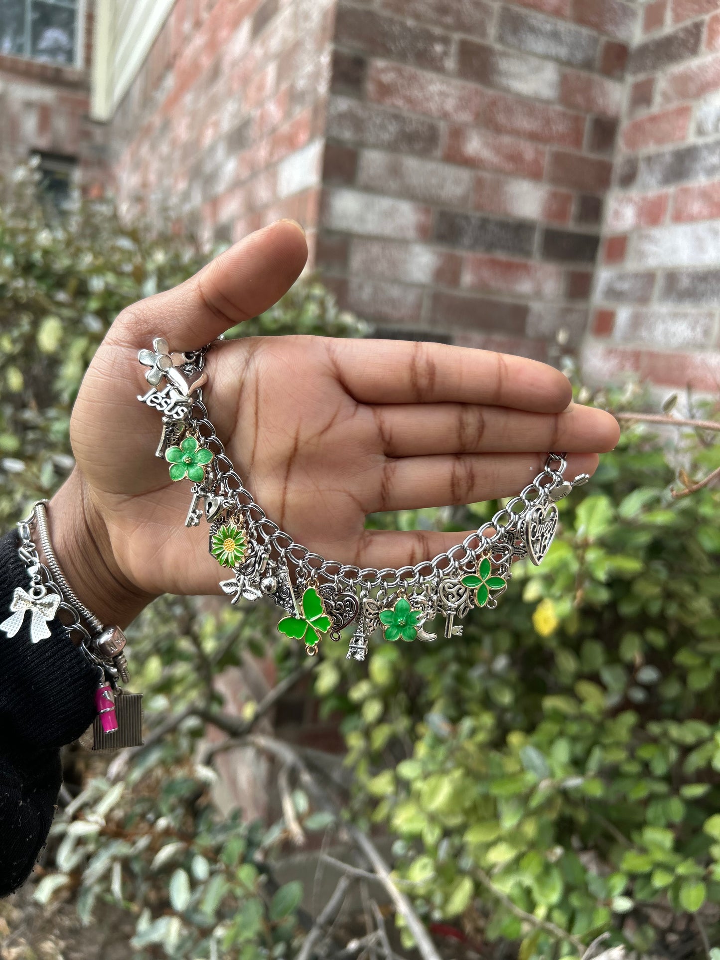 Handmade Silver-Plated Freestyle Charm Bracelet