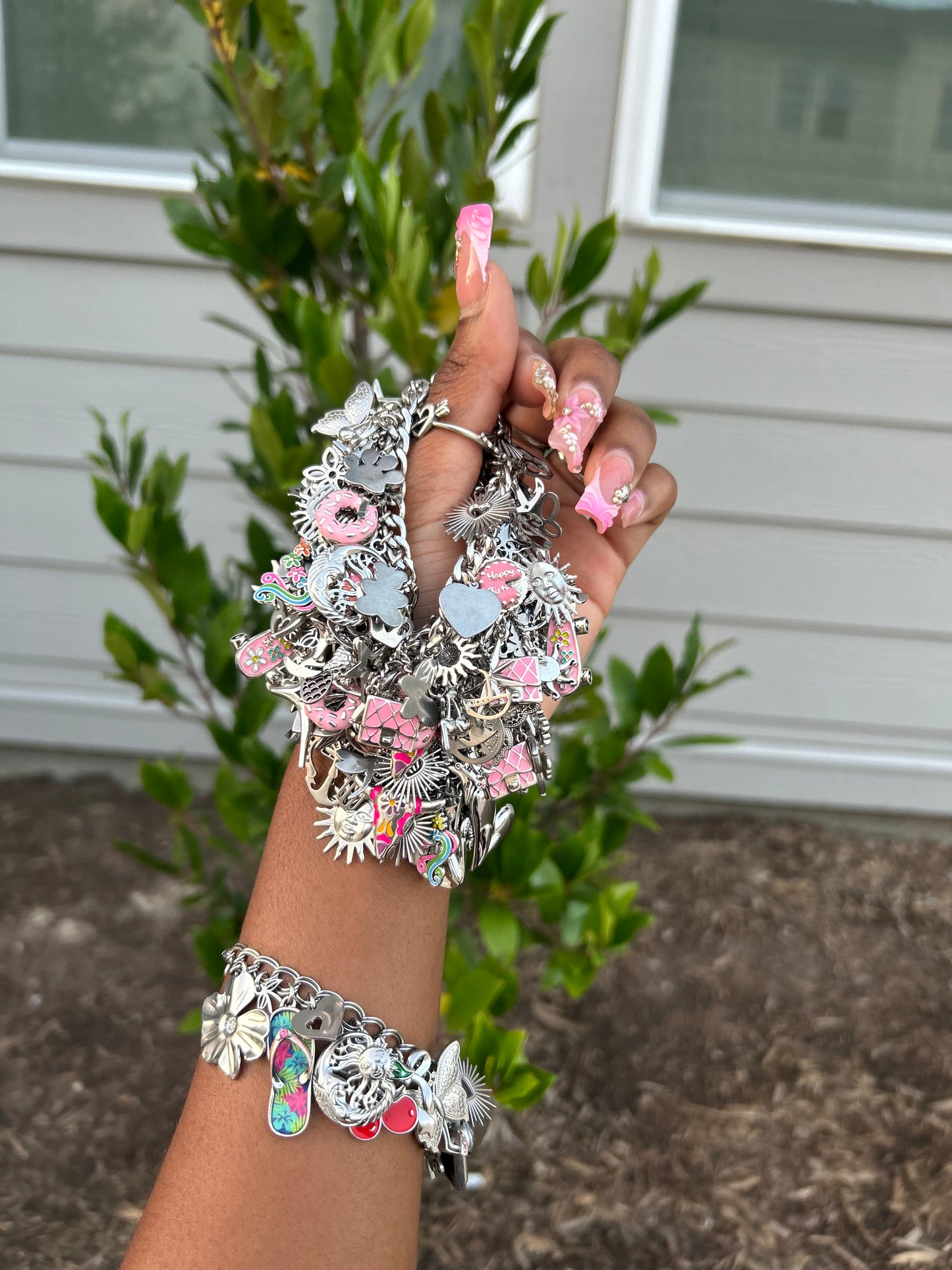 ✨ Luxe Mixed Metal Charm Bracelets (Stainless Steel + 3 Genuine 925 Sterling Silver Charms (Ready To Ship)
