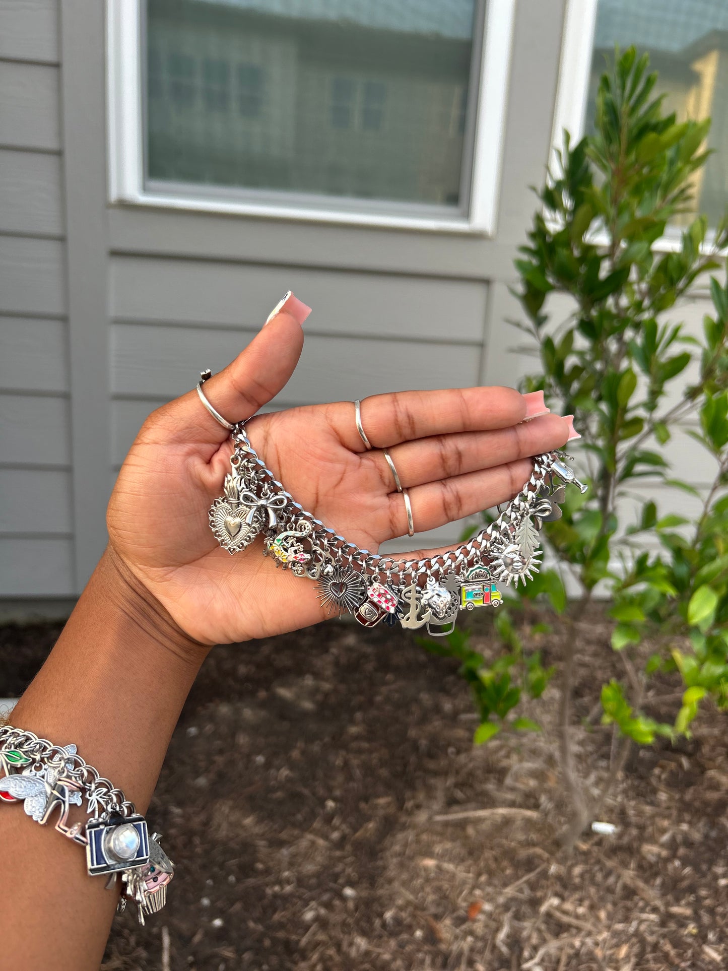 ✨Non-Tarnish Luxe Stainless + Sterling Collection Stainless Steel + 3 Genuine 925 Sterling Silver Charms (Ready to Ship)