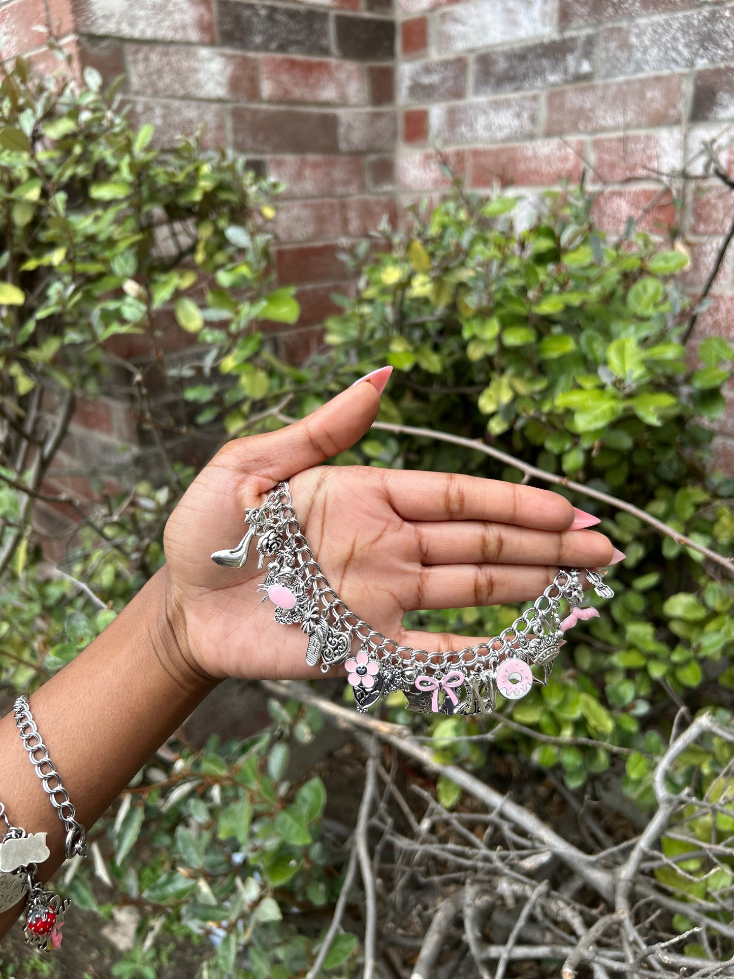 Handmade Silver-Plated Freestyle Charm Bracelet