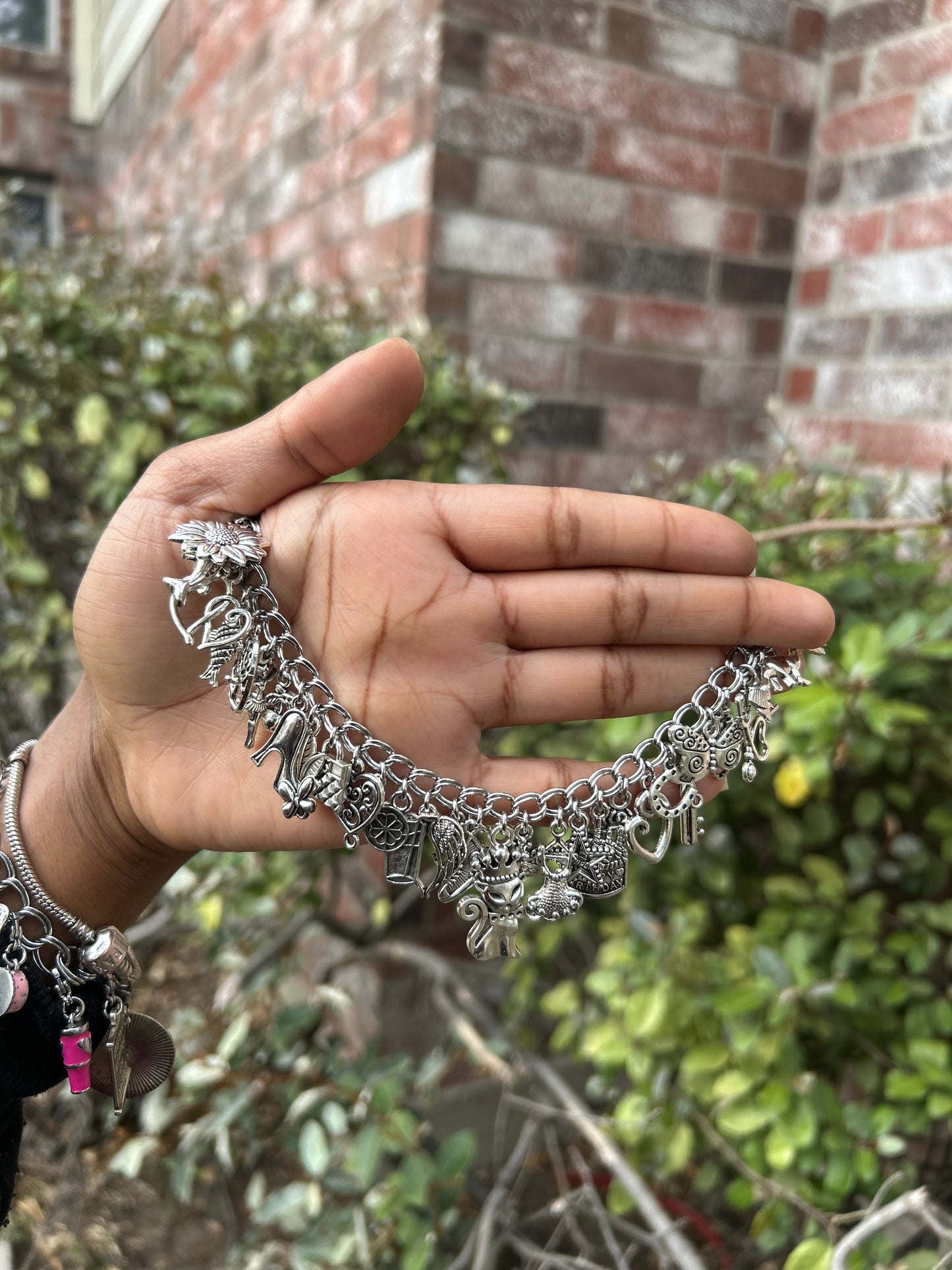 Handmade Silver-Plated Freestyle Charm Bracelet