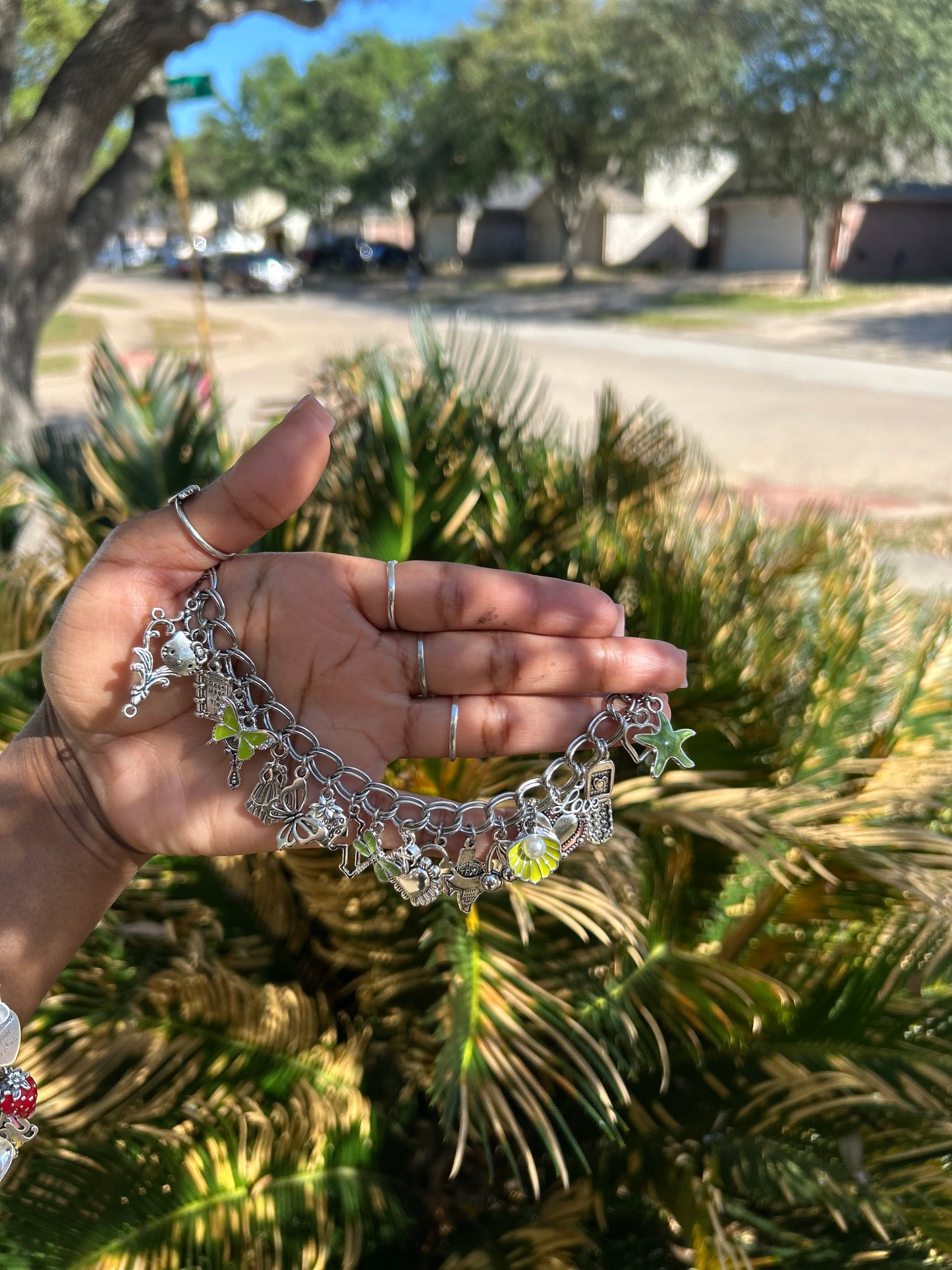 Handmade Silver-Plated Freestyle Charm Bracelet